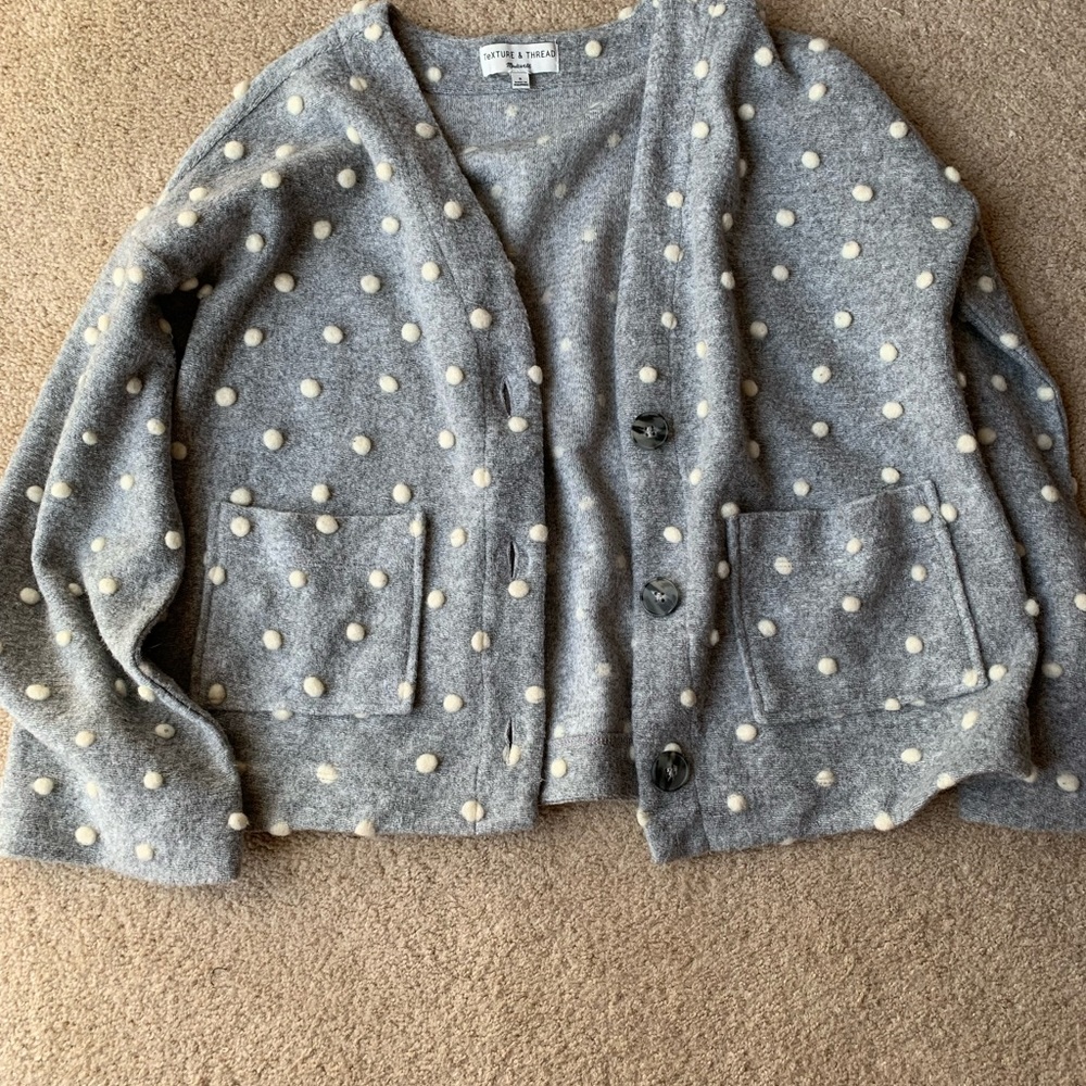 Madewell grey polka dot sweater